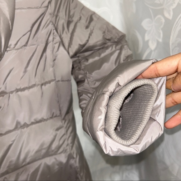 Gap Kids Muted Shiny Stone Grey Waterproof Parka Winter Jacket - Picture 11 of 12